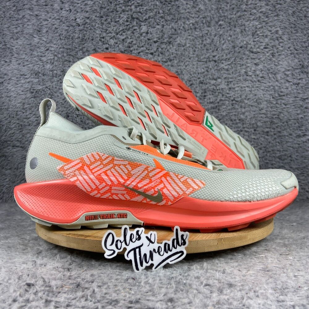 Nike React Pegasus Trail 5 GORE-TEX Size 12.5 Men Silver Mango Coral FQ0908-004